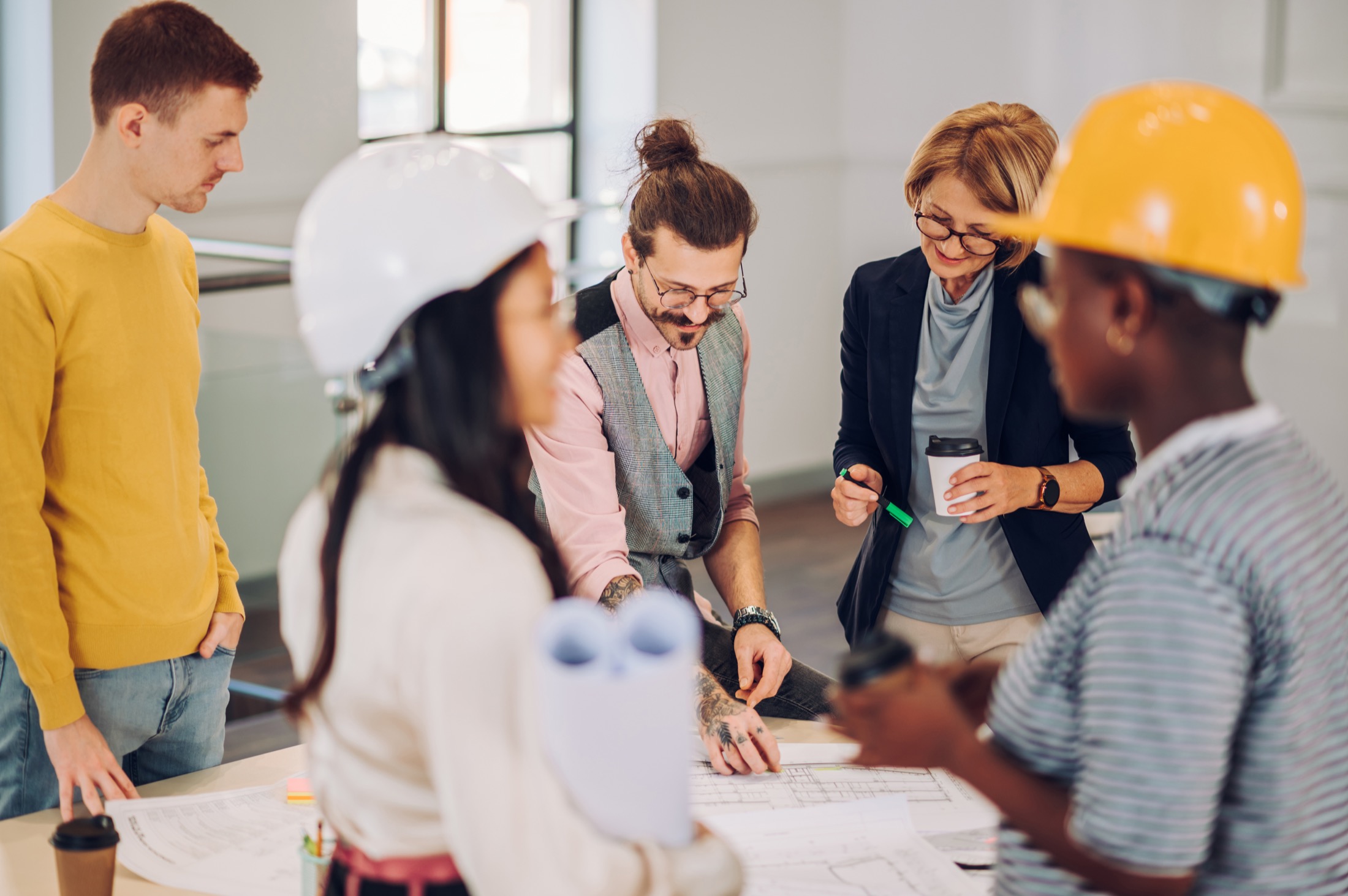 Planning team in collaborative discussion
